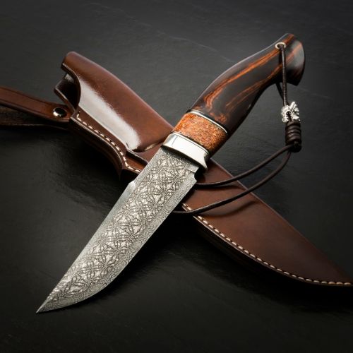 Hunting knife brass coated